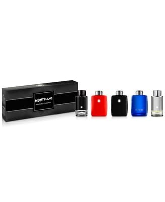Mont Blanc Montblanc Men's Mini Set Gift Set - 5 Pieces (Montblanc Explorer, Legend Red, Legend Eau de Toilette, Legend Blue, and Explorer Platinum, each in a 4.5 ml bottle.)