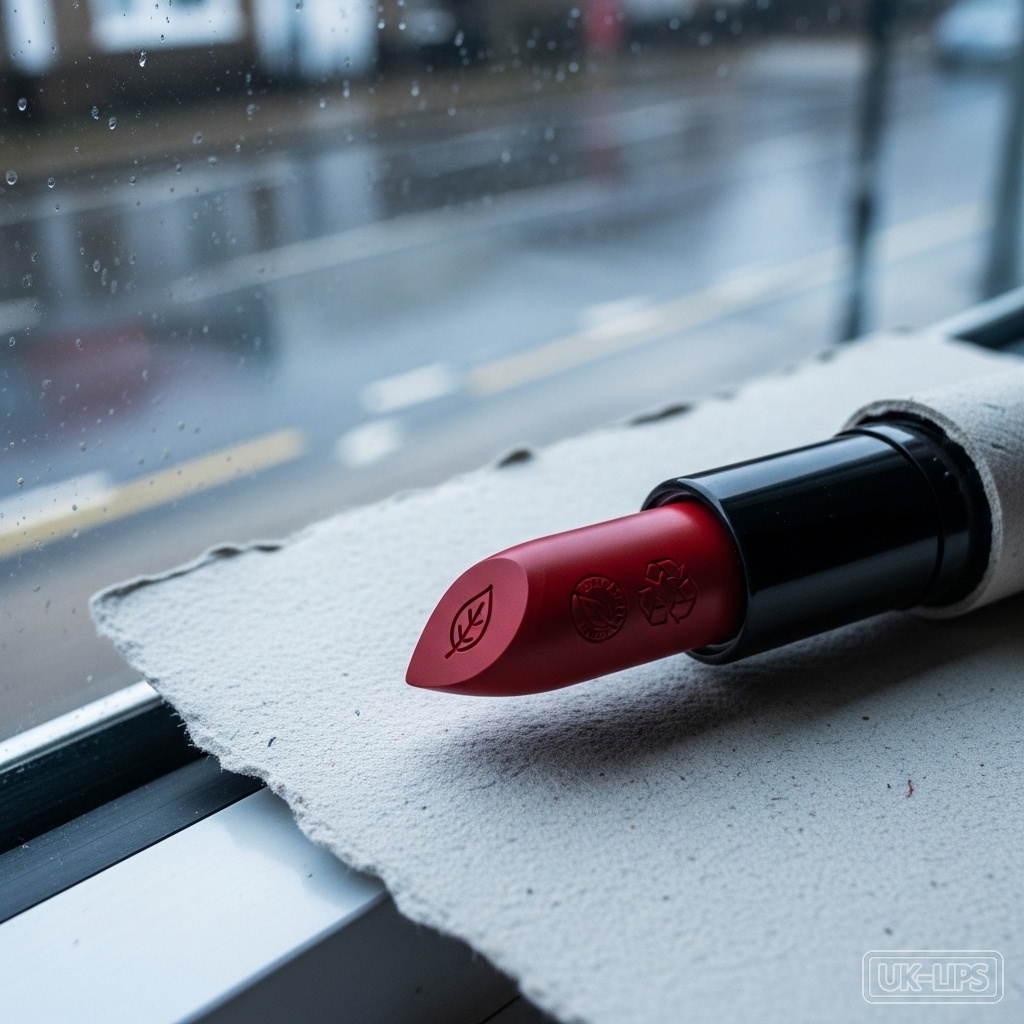 Sustainable bold red lipstick options for ethical UK beauty in 2025.