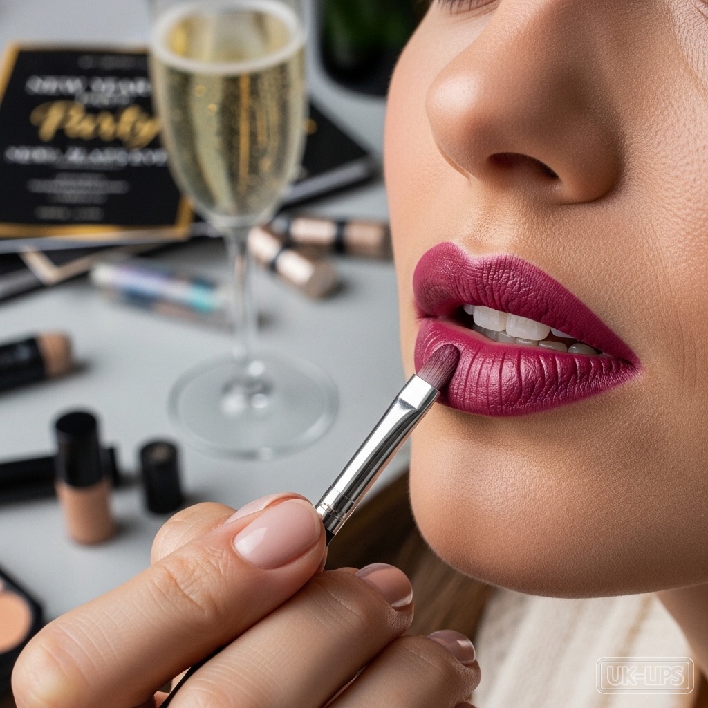 Application steps for long-lasting bold lips during New Year's celebrations