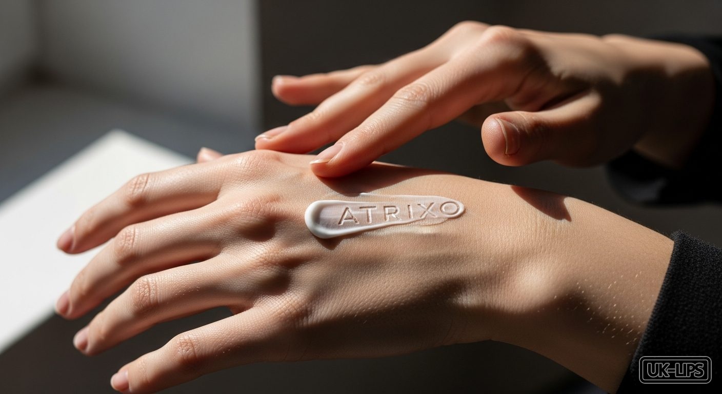 Atrixo hand cream review texture on UK skin