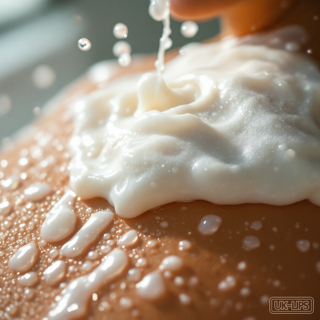 Nivea body wash texture on skin