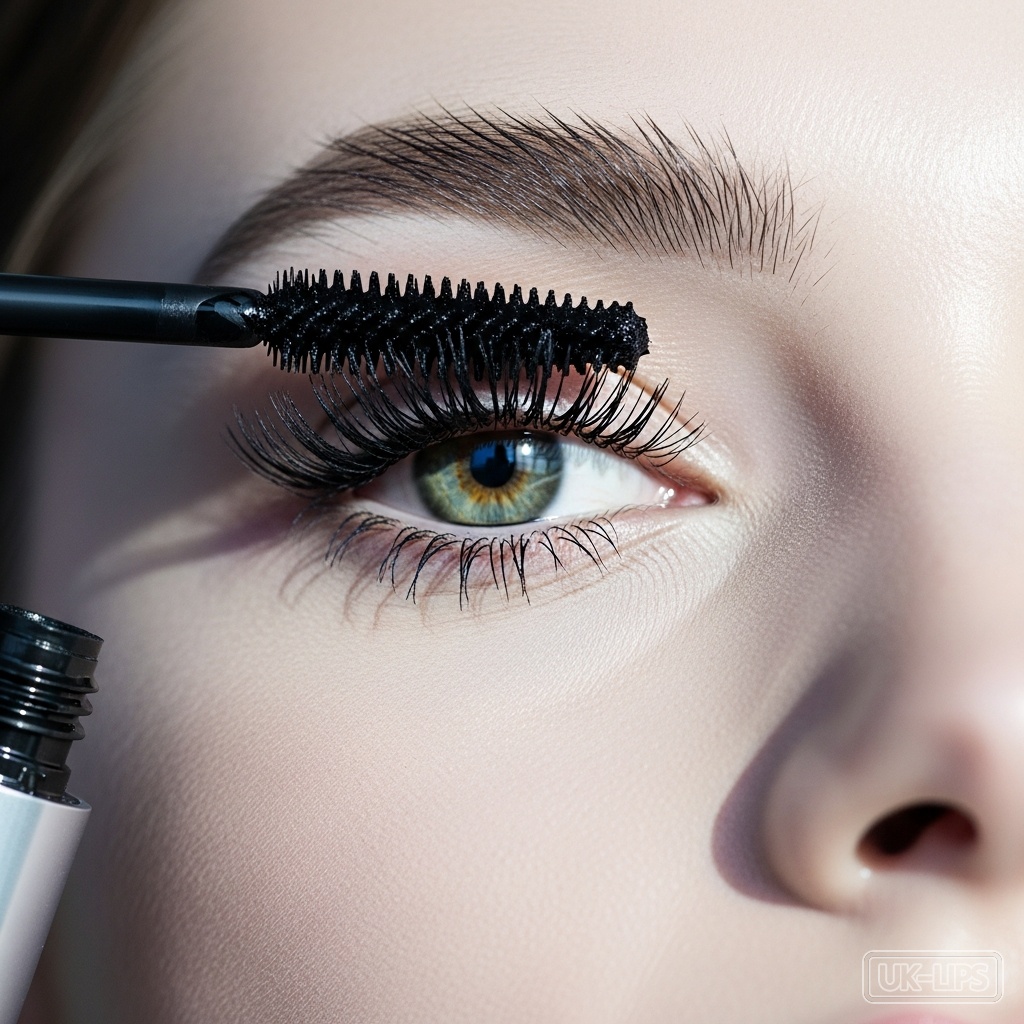 Maybelline Colossal Volum' Express Mascara in Glam Black applied to lashes