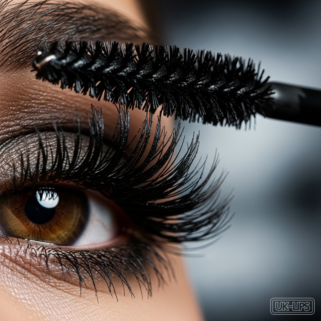 Voluminous mascara on smoky eye lashes