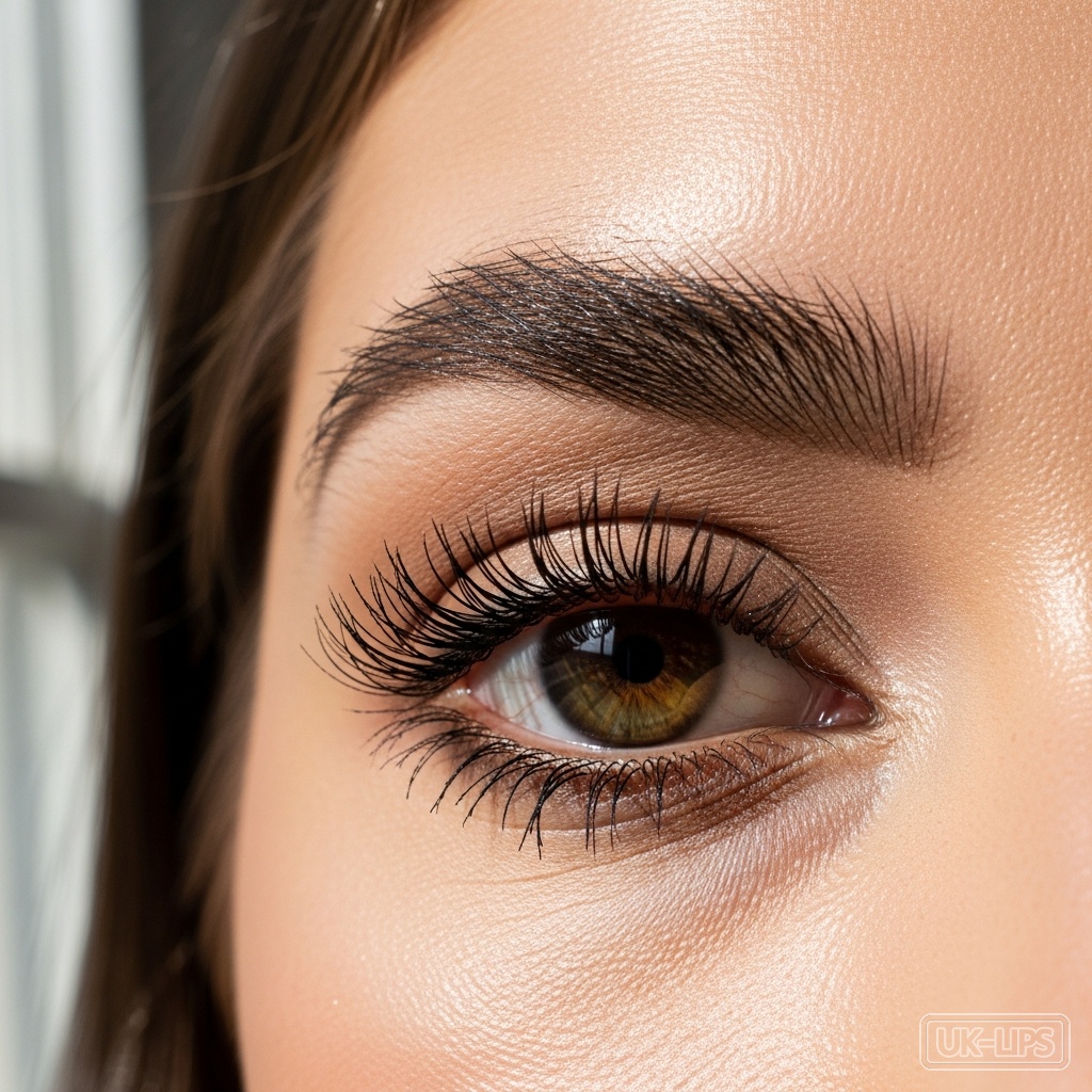 Finished defined brows and tubing mascara