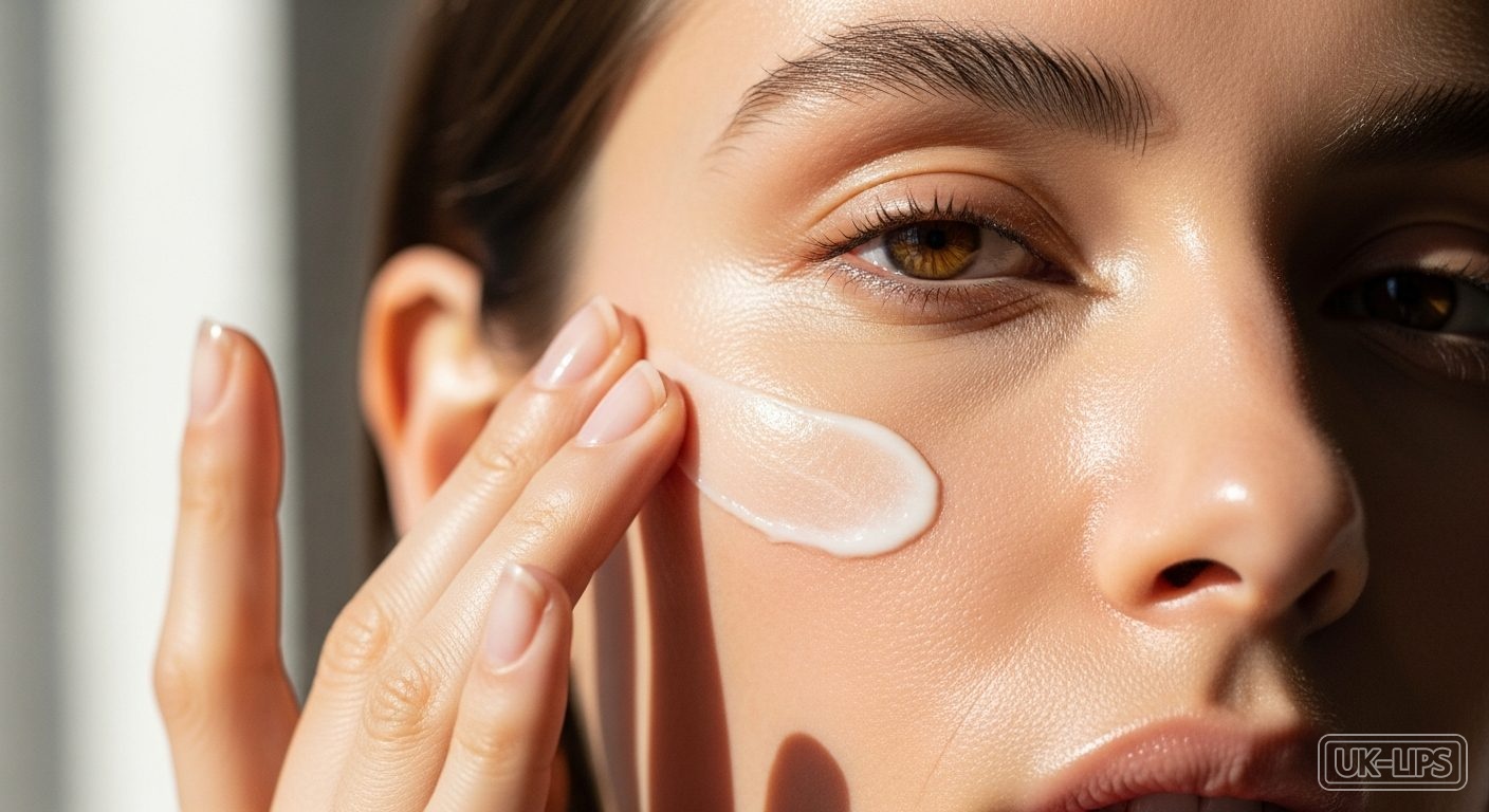 Woman prepping skin with moisturiser for flawless foundation application