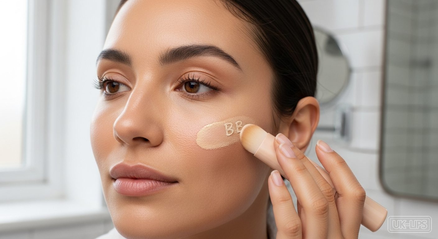 Woman demonstrating effortless BB cream application for natural everyday coverage
