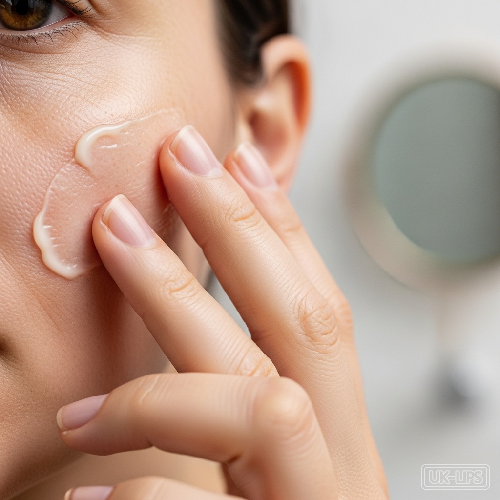Moisturiser application step for creating skin barrier before makeup