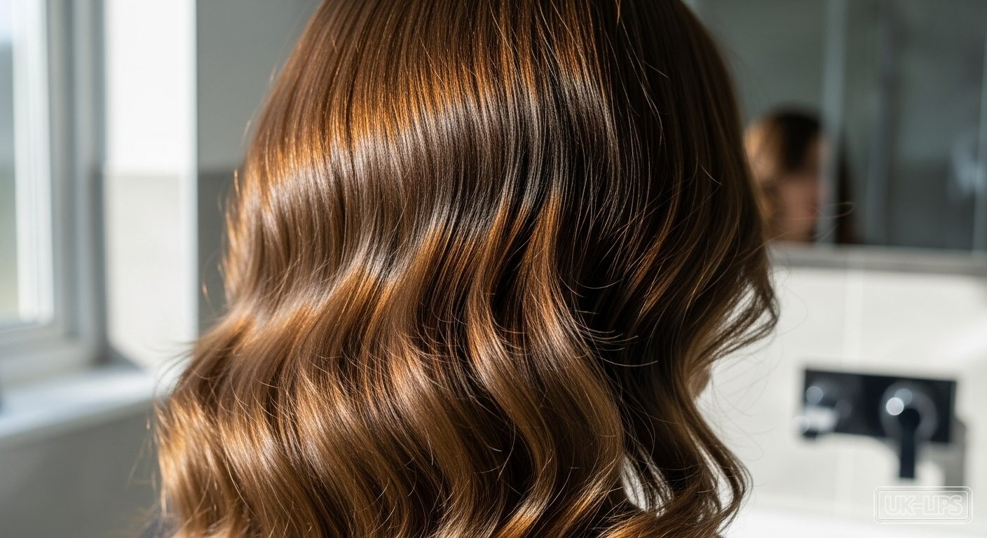 Voluminous UK hair styled with dry shampoo and hair oil for all-day body