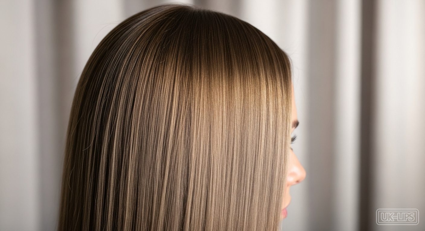 Sleek straight colour-treated hair showing healthy shine after protective styling