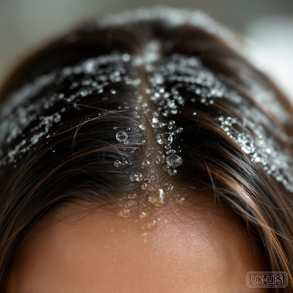 Close-up of oily roots before using the best dry shampoo UK