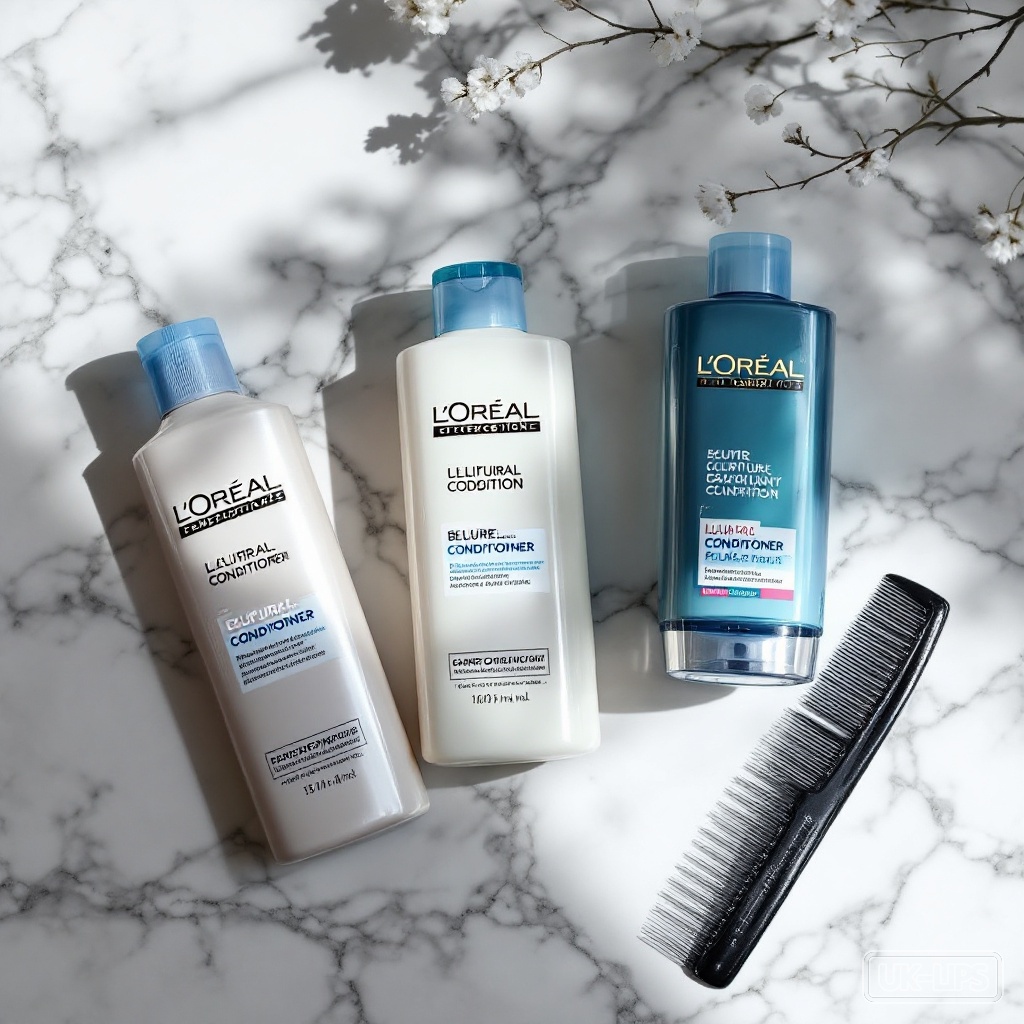 L'Oreal conditioner range flat lay for comparison