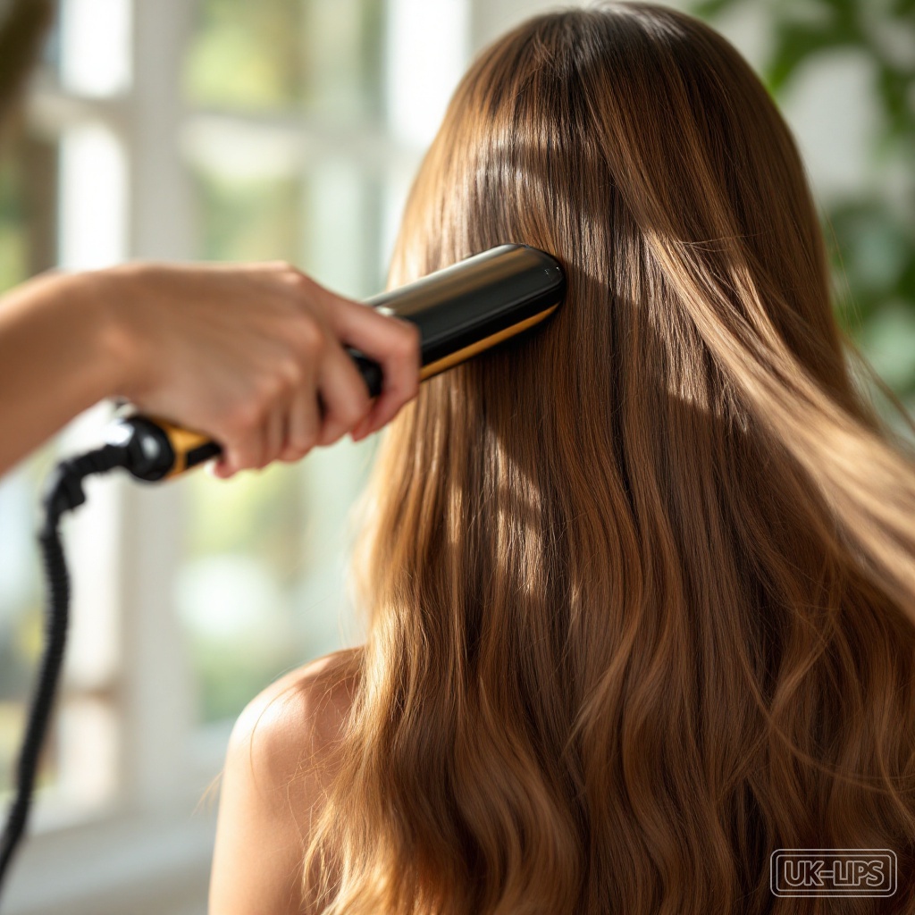 Fine hair looking sleek and protected after using Revlon Smoothstay straightener