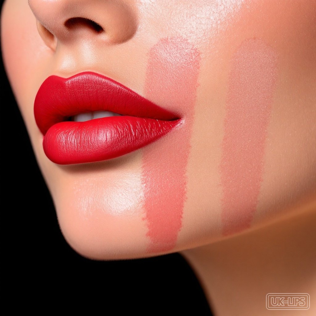 Side-by-side lipstick texture comparison in daylight