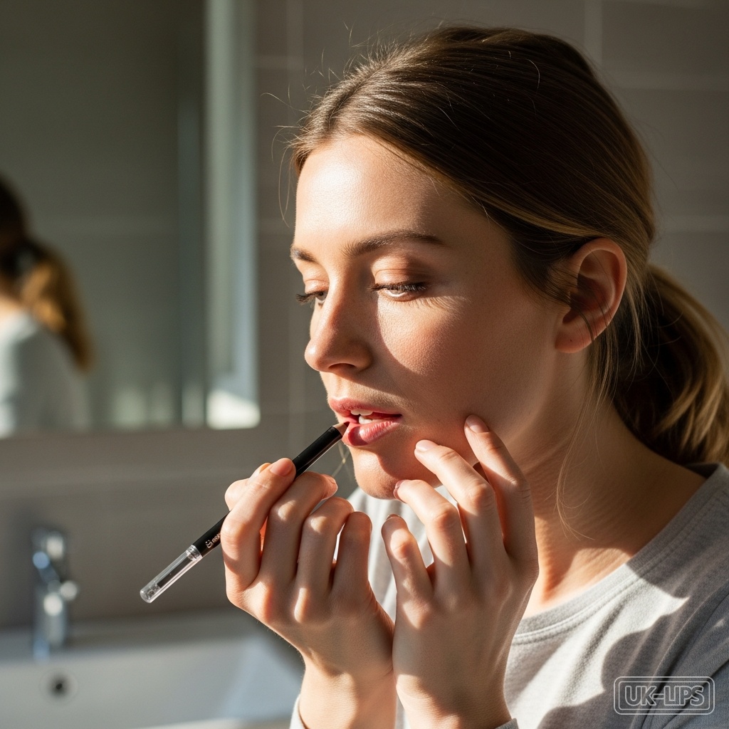 Clear lip liner application ritual