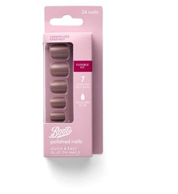 Boots Boots False Nail Caramelised Chestnut X24