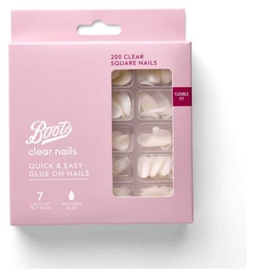 Boots Boots False Nail Clear Square 200S