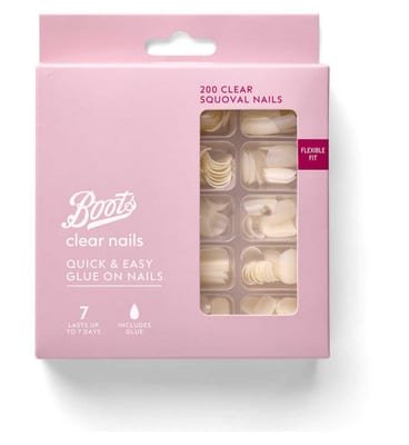 Boots Boots False Nail Clear Squoval 200S
