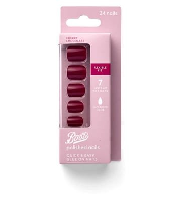 Boots Boots False Nails Cherry Chocolate X24