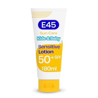 E45 E45 Kids & Baby Sun Face Body Lotion For Sensitive Skin. Gentle Cream With Very High Spf 50+ 180ml