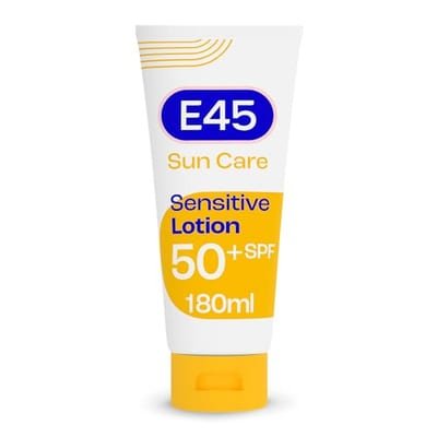E45 E45 Sun Body Lotion For Sensitive Skin. Hydrating Cream With Very High Uva And Uvb Protection Spf 50+ 180ml