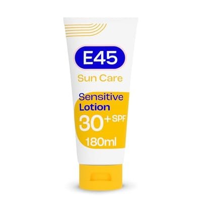 E45 E45 Sun Lotion For Sensitive Skin. Hydrating Body Cream With High Uva And Uvb Protection Spf 30. Vitamin E 180ml