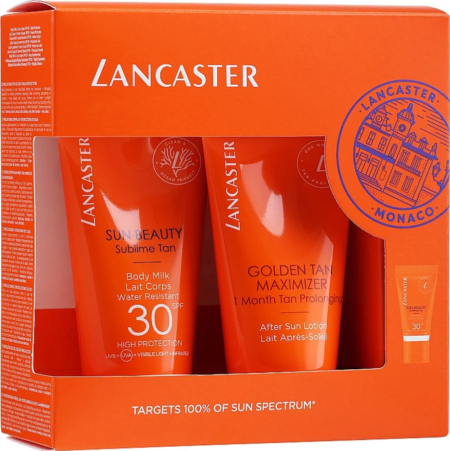 Lancaster Lancaster Sun Beauty Gift Set 50ml Sun Beauty Body Milk SPF30 + 50ml After Sun Golden Maximiser + 3ml Sun Beauty Face Cream SPF30