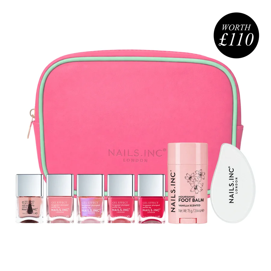 Nails.INC Guava Goddess Gel Effect 8-Piece Pedi Set