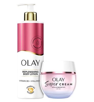 Olay Olay Super Bundle Hyaluronic Acid Body Lotion 500Ml & Cream Spf30 50ml