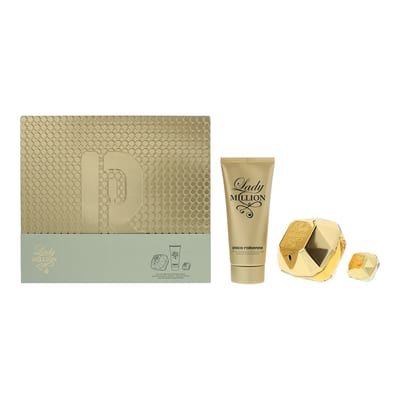 Paco Rabanne Paco Rabanne Lady Million 3 Piece Gift Set: Eau de Parfum 80ml - Body Lotion 100ml - Eau de Parfum 5ml