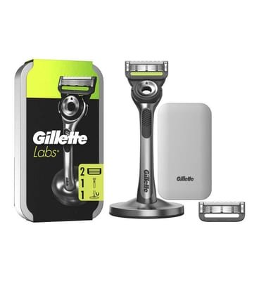 Gillette Gillette labs With Exfoliating Bar Razor, 1 Handle, 2 Blades, Magnetic Stand, Travel Case