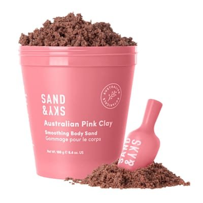 Sand & Sky Sand & Sky Australian Pink Clay Exfoliating Body Scrub with Macadamia Oil - Smoothing Shimmer Body Polish for Cellulite Reduction