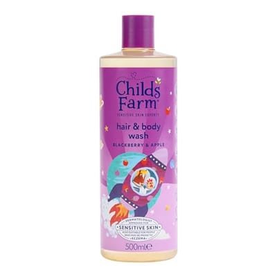 Child's Farm Childs Farm Hair & Body Wash, Blackberry Apple 500Ml Gentle Tear-Free Formula For Kids, Babies Sensitive Skin