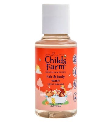 Child's Farm Childs Farm Hair & Body Wash, Sweet Orange 50Ml Gentle Tear-Free Formula For Kids, Babies Sensitive Skin