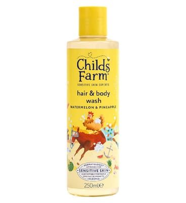 Child's Farm Childs Farm Hair & Body Wash, Watermelon Pineapple250 Ml Gentle Tear-Free Formula For Kids, Babies Sensitive Skin, 250ml