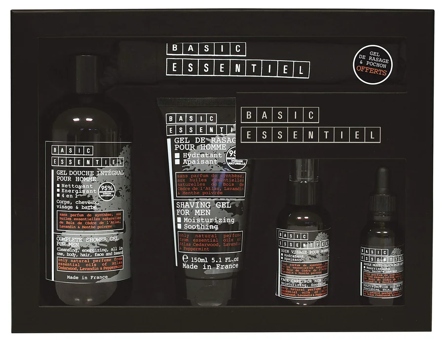Jeanne Arthes Jeanne Arthes Bare Essentiel Gift Set 500ml Shower Gel + 150ml Shaving Gel + 30ml Multifunction Oil + 75ml Moisturizer