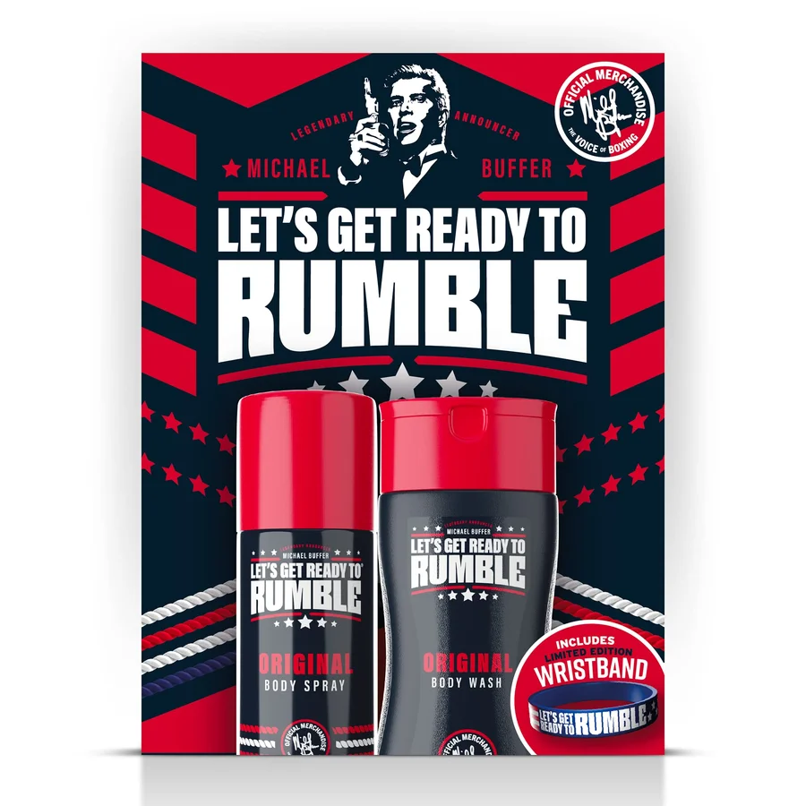 Michael Buffer Michael Buffer Let's Get Ready To Rumble Gift Set 250ml Shower Gel + 150ml Body Spray + Wristband