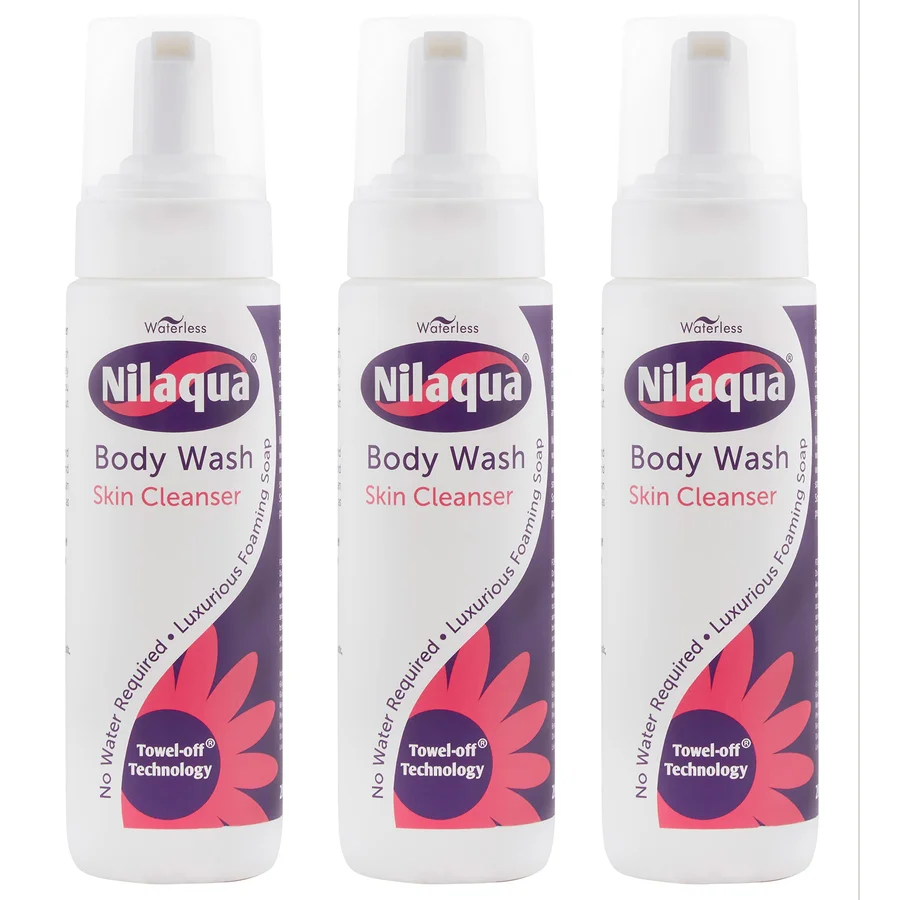 Nilaqua Nilaqua Rinse Free Body Wash Foam | Full Body Cleansing Foam for Elderly and Hospital Care | No Rinse Just Wipe Away Cleanser | No Water Required | Aerosol Free