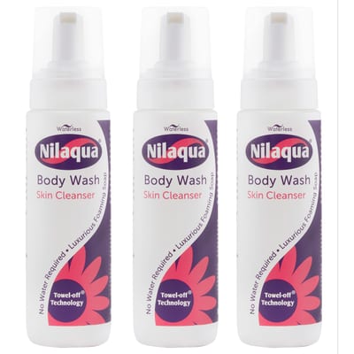 Nilaqua Nilaqua Rinse Free Body Wash Foam | Full Body Cleansing Foam for Elderly and Hospital Care | No Rinse Just Wipe Away Cleanser | No Water Required | Aerosol Free