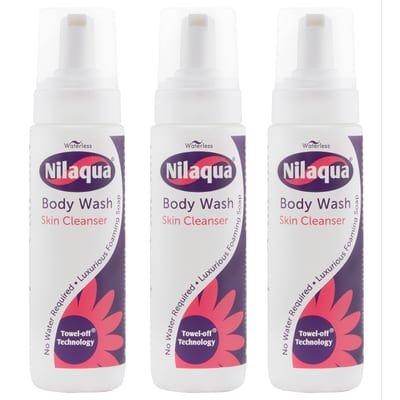Nilaqua Nilaqua Rinse Free Body Wash Foam | Full Body Cleansing Foam for Elderly and Hospital Care | No Rinse Just Wipe Away Cleanser | No Water Required | Aerosol Free