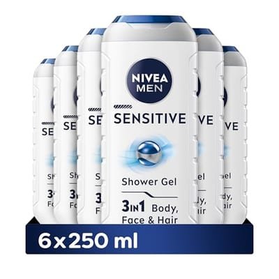 NIVEA NIVEA MEN Sensitive Shower Gel Pack of 6 X