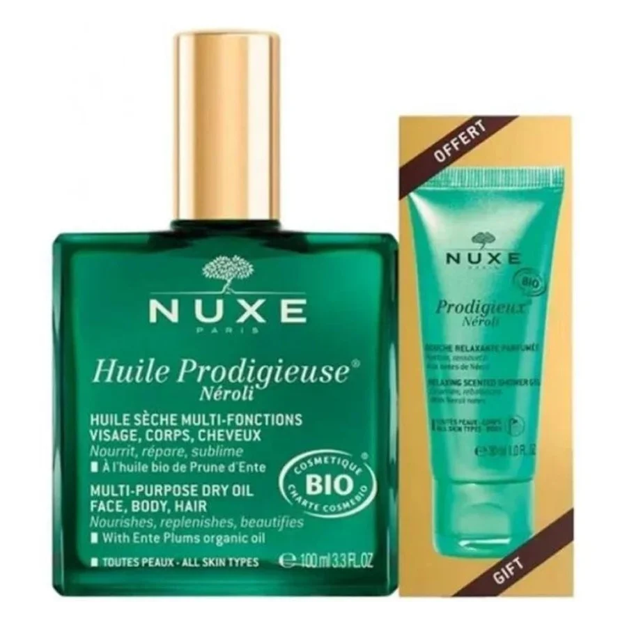 NUXE Nuxe Huile Prodigieuse NÃ©roli Duo 100ml Multi-Purposes Dry Oil + 30ml Prodigieux Neroli Relaxing Scented Shower Gel