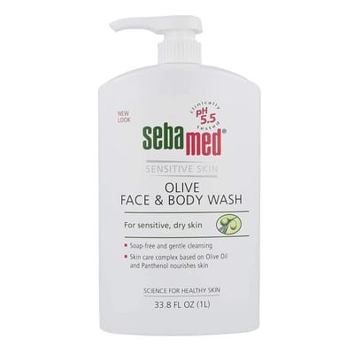 SEBAMED SEBAMED Olive Face and Body Wash Pump Pot 1000ml SM0208 - WHITE