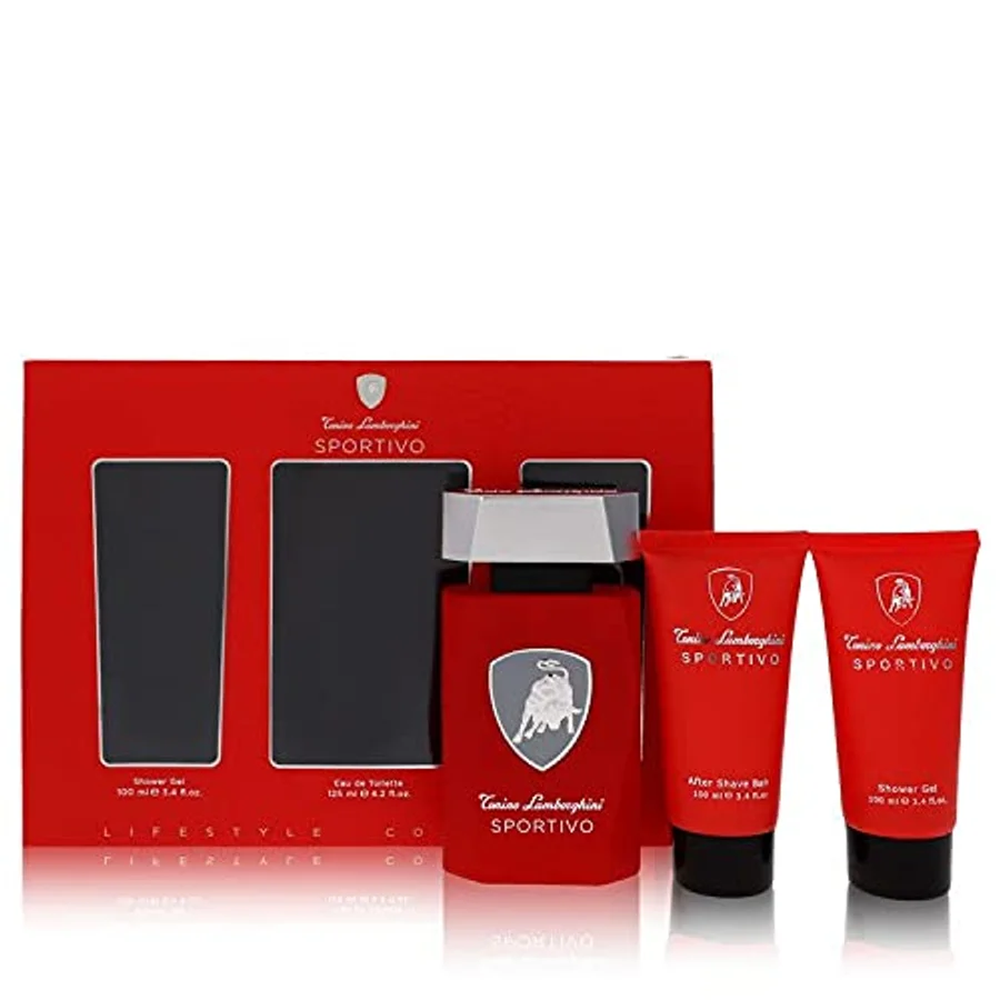 Tonino Lamborghini Lamborghini Sportivo 3 Piece Gift Set: Eau De Toilette 125ml - Shower Gel 100ml - Aftershave Balm 100ml