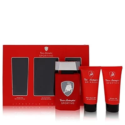 Tonino Lamborghini Lamborghini Sportivo 3 Piece Gift Set: Eau De Toilette 125ml - Shower Gel 100ml - Aftershave Balm 100ml