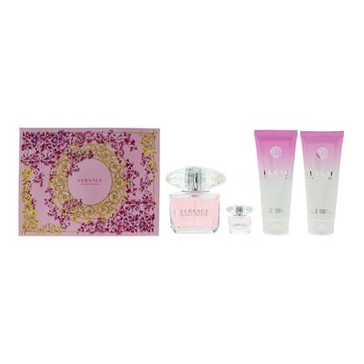 Versace Versace Bright Crystal Gift Set 90ml EDT + 100ml Body Lotion + 100ml Shower Gel + 5ml EDT