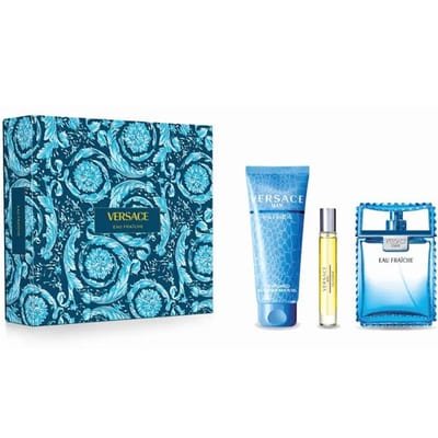 Versace Versace EAU Fraiche Set: EDT Spray 100ml + Shower Gel 150ml + EDT Spray 10ml