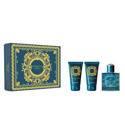 Versace Versace Eros 3 Piece Gift Set: Eau de Toilette 50ml - Shower Gel 50ml - Aftershave Balm 50ml