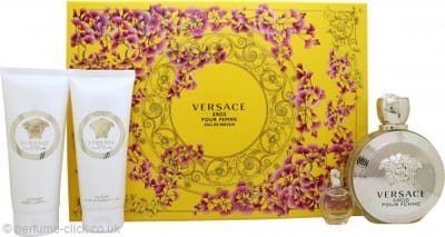 Versace Versace Eros pour Femme Gift Set 100ml EDP + 5ml EDP + 100ml Body Lotion + 100ml Shower Gel