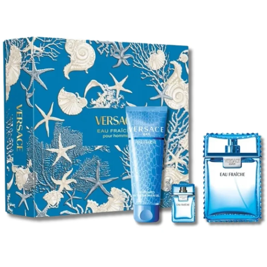 Versace Versace Man Eau Fraiche Gift Set 100ml EDT + 5ml EDT + 150ml Shower Gel