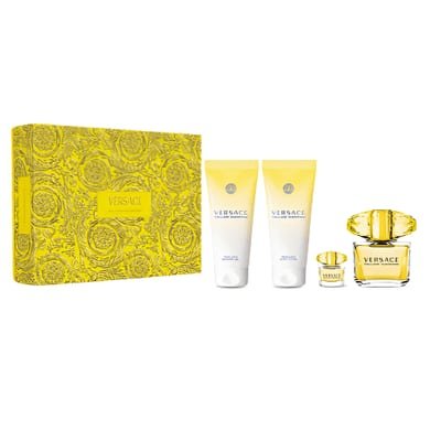 Versace Versace Yellow Diamond Set: EDT Spray 90ml + Body Lotion 100ml + Shower Gel 100ml + EDT SPRAY 15ml
